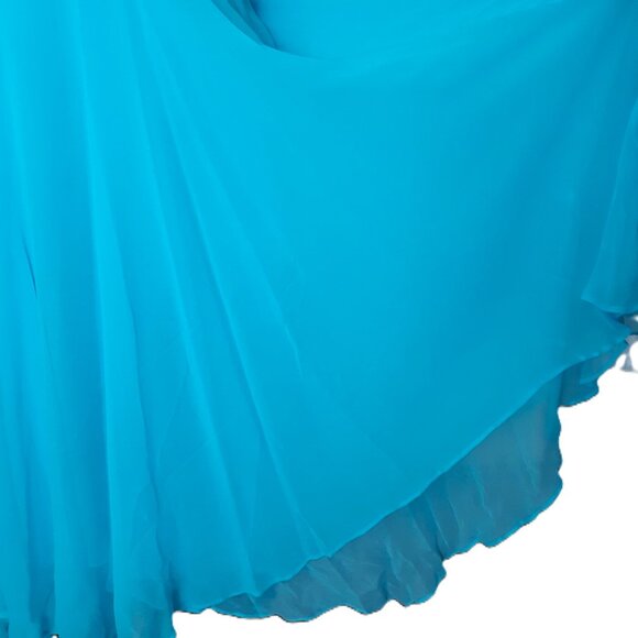 Donna Ricco Y2K VTG Silk Chiffon Maxi Halter Dress Flowy Fairy Romantic Size 16 - Picture 5 of 16